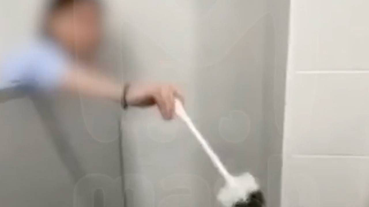 Российские школьницы тыкали сверстнице в лицо туалетным ершиком и попали на видео