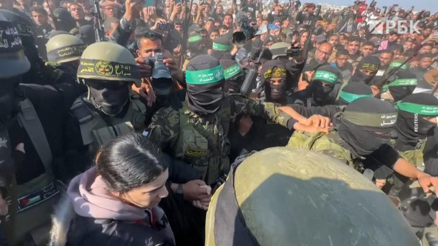 Беспорядки при передаче заложников в секторе Газа. Видео
