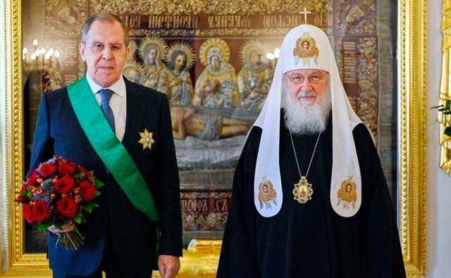 Патриарх наградил Лаврова церковным орденом Александра Невского