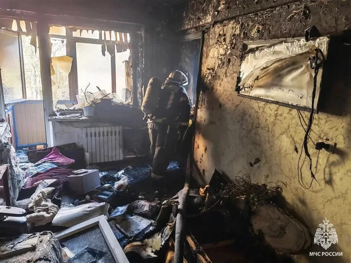 Шесть человек вывели из огня при пожаре в квартире под Тулой
