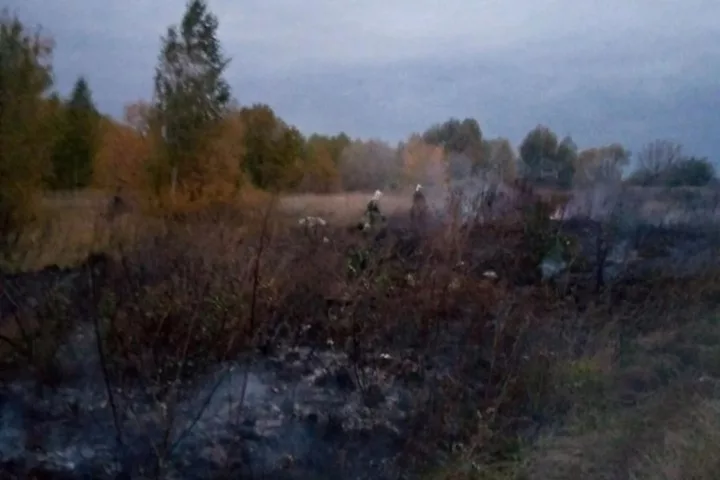 Под Курском горела сухая трава на 300 «квадратах»